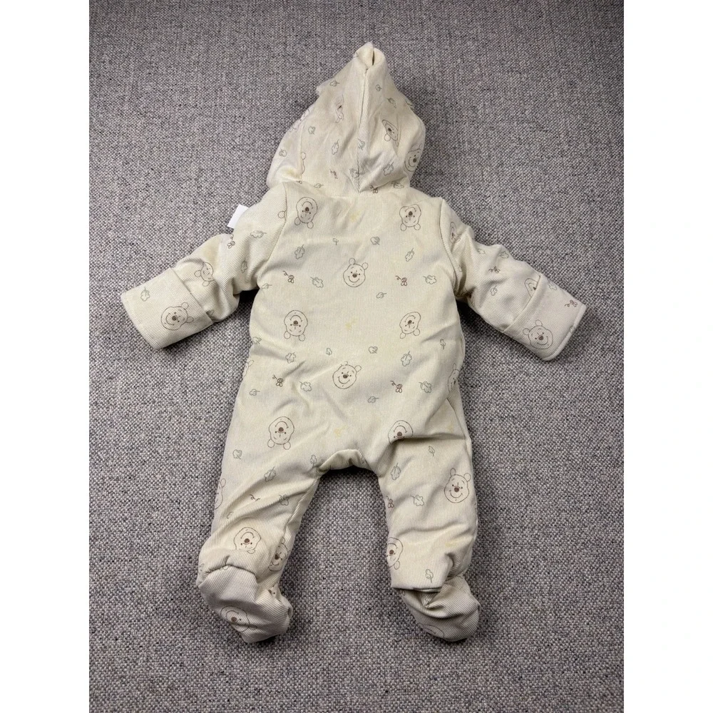 Disney Baby Winnie the Pooh Hooded Pram Suit Snowsuit Bunting Cream Ivory 0-3M